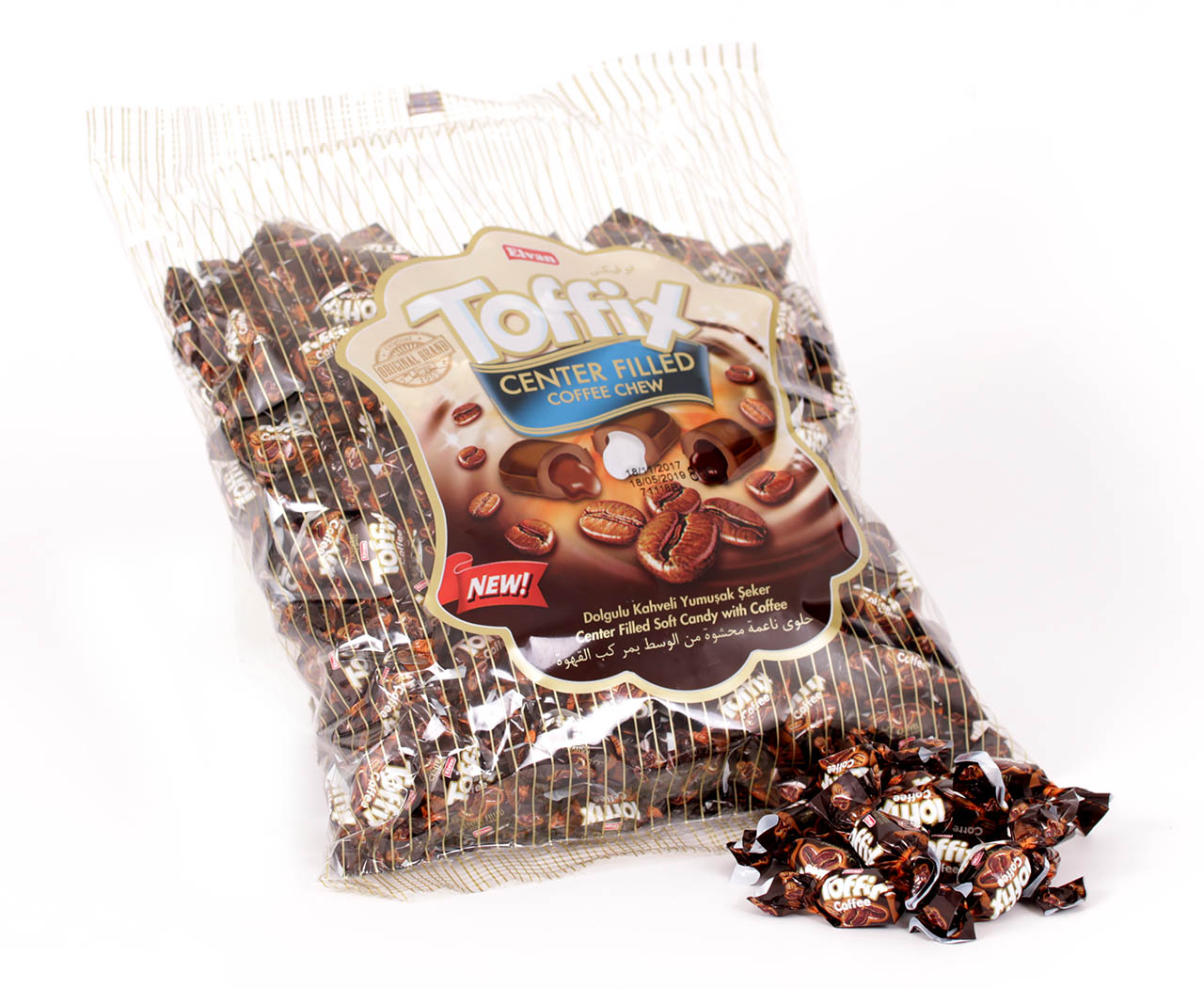 Toffix Centerfilled Coffee Chew 800 g Påse